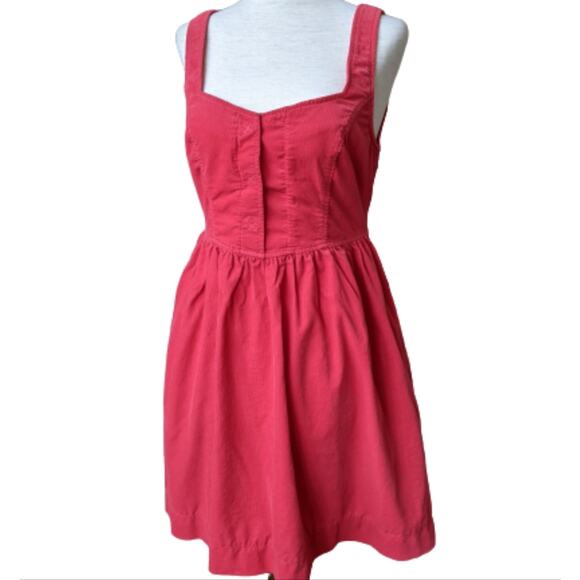 Maeve Anthropology Red Corduroy Sleeveless Dress Size 2 - Picture 1 of 11